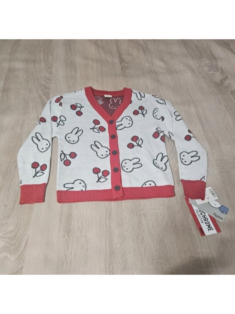 (New) Miffy Girl’s Knit Cardigan Sweater Button-up Cream Size Xs ( 4/5 )